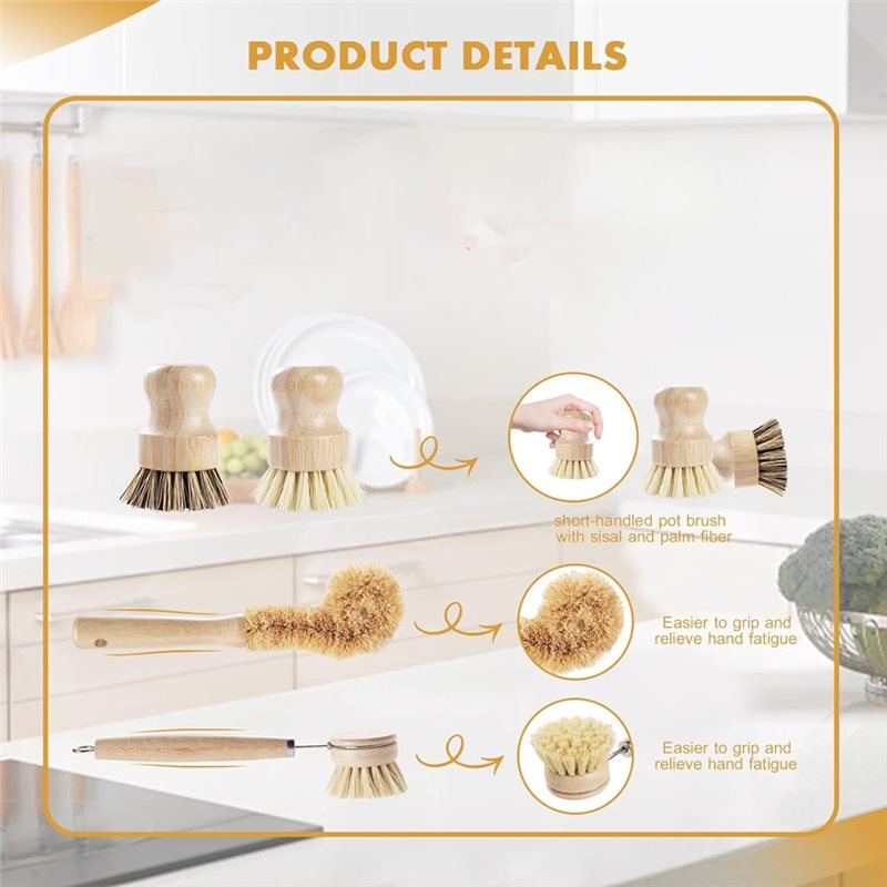 ABNL Ergonomik Ahşap Saplı 4 P - Dish Brush Bamboo incelemesi ve fiyatı